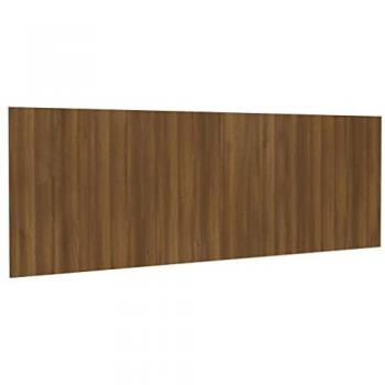 Cabecero de pared de madera contrachapada en color roble marrón, dimensiones 240x1,5x80 cm