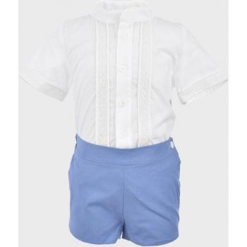 Conjunto de bebé niño azul de algodón