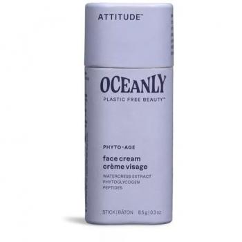 Attitude Oceanly PHYTO-AGE Solid Face Cream - Mini, Anti-Ageing Cream with Peptides, 8.5 g, EWG Verified, Plastic-free, Plant and Mineral-Based Ingredients, Vegan Skin Care Products, Unscented