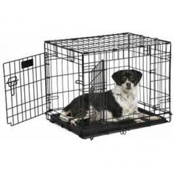 MidWest Contour Double Door Folding Dog Crate, Small Size (24.8 L x 17.71 W x 19.48 H)