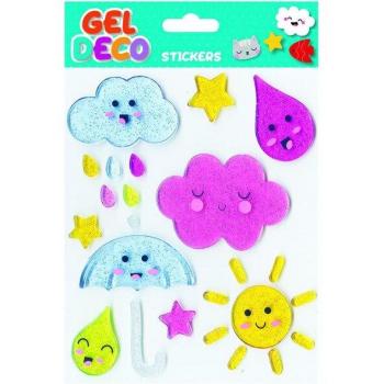 Pegatinas gel deco clima Global Gift azul, tipo de producto: pegatinas decorativas en gel para el clima, características: diseño en color azul, reutilizables, fáciles de aplicar y quitar, aptas para superficies lisas como ventanas