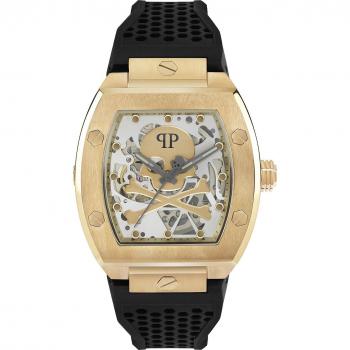 Philipp Plein The $keleton Automatic Men's Watch, Black and Gold, Size: ONE SIZE