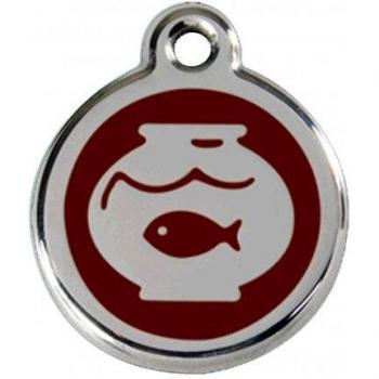 Placa para Gato Fish Bowl Marrón de Acero Inoxidable Pequeña 2 cm - RedDingo