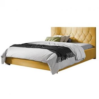 Cama Baltimore 160 Doble con Tapiz y Somieres, 222 x 138 x 92 cm, con Cajón de Almacenamiento y Cabecera Acolchada