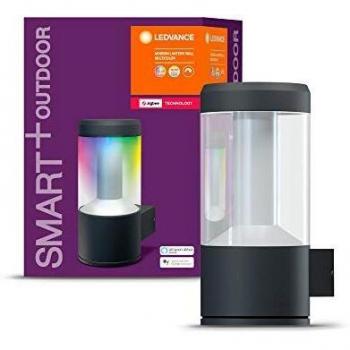 Luz de Pared Exterior Inteligente LEDVANCE SMART+ Gris, 1 Fuente de Luz, Cambiador de Color RGBW, ZigBee