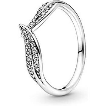 Pandora Sparkling Leaves Ring in Sterling Silver with Cubic Zirconia - Size 54
