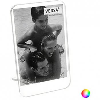 Portafotos Versa de Metal y Polipropileno Blanco (10 x 15 cm)