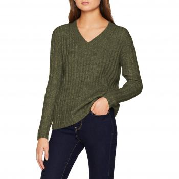 PIECES Pcsanni LS Wool V-Neck Knit, suéter para Mujer, Verde