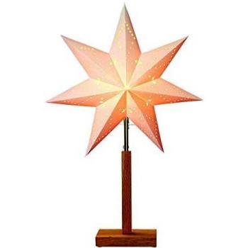 Lámpara de pie decorativa Karo con estrella, 55 cm, color beige