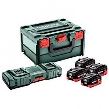 Kit Base Metabo 18V - 4 Baterías LiHD 10Ah + Cargador Doble ASC 145 DUO + Maletín metaBOX