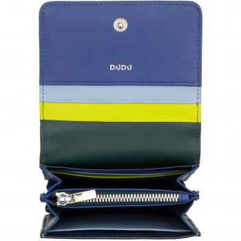 Cartera pequeña de mujer de piel Dudu con protección RFID, ultra compacta, colorida, cremallera interna y 8 titulares para tarjetas