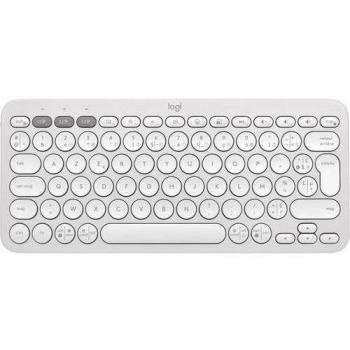 Teclado Bluetooth Logitech Pebble Keys 2 K380s Blanco AZERTY con Soporte para Tablet