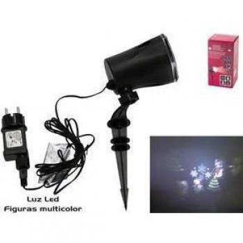 Proyector Rotante LED con Figuras Navideñas 10,5 cm
