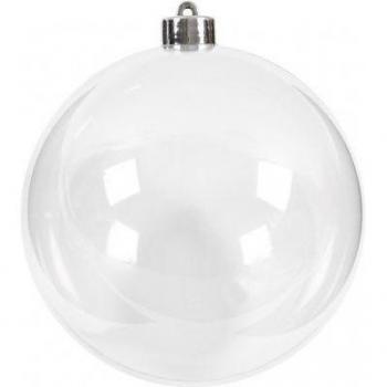 Bola Decorativa Transparente de Plástico, 13,6 cm - Interior