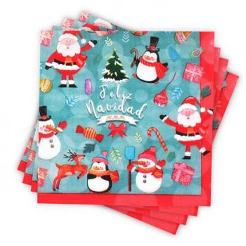 2 Servilletas de papel de Feliz Navidad