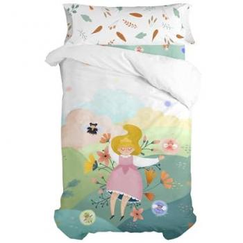 Juego de Funda Nórdica HappyFriday Mr Fox Dreaming Multicolor 2 Piezas Cama de 80, 100% Algodón, Calidad 150