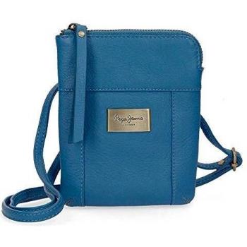 Pepe Jeans Lica Bandolera Pequeña Azul 13x16,5x1,5 cms Piel