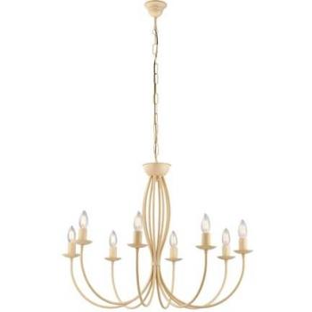 Candelabro de hierro marfil decape ocho luces 74x h60 cm