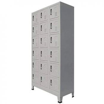 vidaXL Locker Cabinet with 18 Compartments Metal 90x40x180 cm