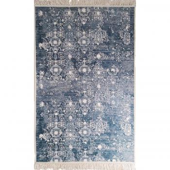 Alfombra de salón medallón 180 x 150 cm - azul
