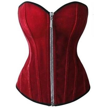 BYD Mujeres Corsés Franelae Cremallera Bustiers Fajas Push-up Corpiño Vintage Nupcial Lencería Palacio Cintura Cincher Underbust Bandeau