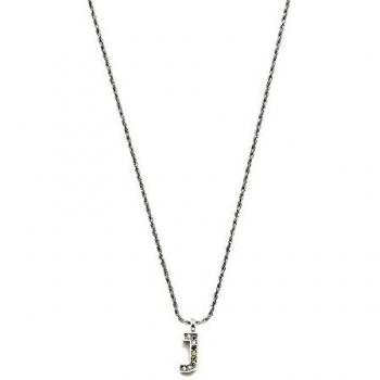 Gargantilla Pertegaz colección INICIALES mujer 41 cm. metal rodiado inicial J 1.5 cm. circonitas
