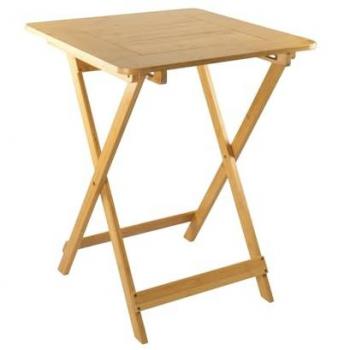 Mesa Plegable de Bambú Barnizada Biano 60x60x75cm 7house