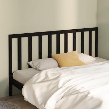 Cabecero de cama negra 186x4x100 cm madera maciza de pino