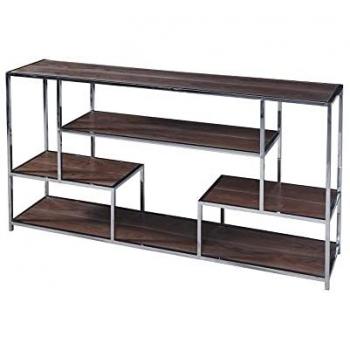 Consola DKD Home Decor 190 x 40 x 96 cm Plateado Acero Plástico Madera MDF