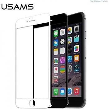 TPC© Original USAMS Protector de Pantalla Completa Cristal, Vidrio Templado 3D Touch Compatible, Borde Biselado, para iPhone 6 , 6S , Negro , Retail Blister
