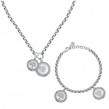 Pendientes y Set de Collar + Pulsera Morellato Love para Mujer, Acero Inoxidable, Cristales
