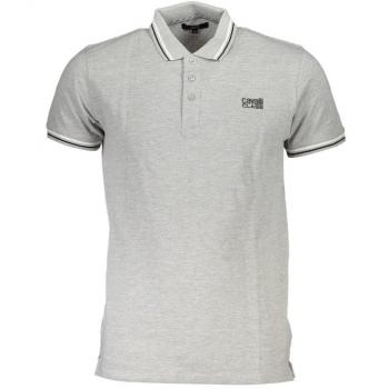 Cavalli Class Gray Cotton Polo Shirt - XL