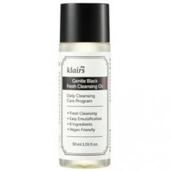 Klairs Gentle Black Fresh Cleansing Oil - 30ml, Soft Texture Makeup Remover with 6 Ingredients
