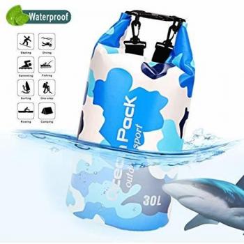 Idefair Bolsa Seca Impermeable, Mochila Seca Flotante Bolsa de Playa Saco seco liviano para la Playa, Paseos en Bote, Pesca, Kayak, natación, Rafting, Camping10L 20L 43L