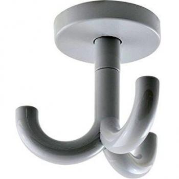 Gancho triple giratorio Hewi 477, color gris claro, dimensiones: altura 70 mm, diámetro 50 mm, material poliamida