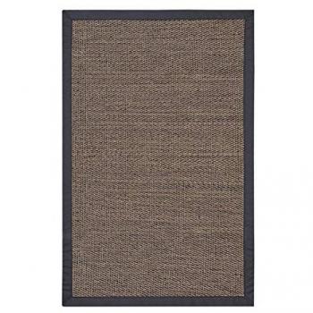 Alfombra Vinílica Premium Antideslizante y Resistente con Ribete Marrón Oscuro, 60 x 90 cm