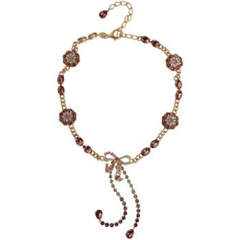 Crystal Embellished Gold Tone Brass Belt - Size L