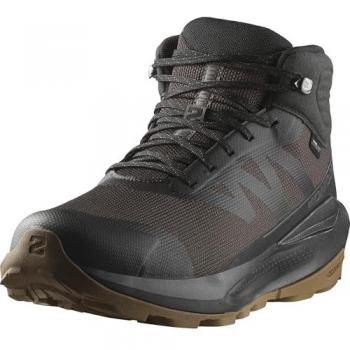Botas de montaña Salomon Elixir Tour Mid Hombre, impermeables, color negro y gris, comodidad óptima, pisada suave, talla 42 2/3