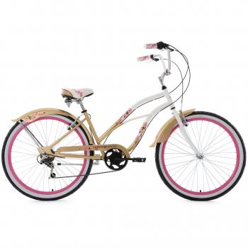 KS Cycling Mujer showbike Cherry Blossom Blanco de oro para bicicleta, color blanco/dorado, 26 pulgadas