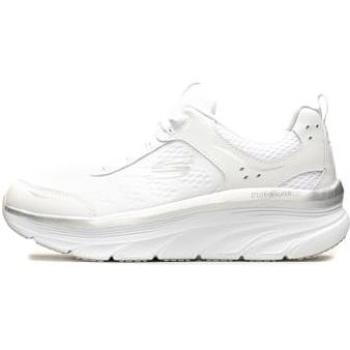 Zapatillas deportivas de Mujer Marca Skechers Modelo Dlux Walker-infinite Motion, Color Blanco Plateado, Material Cuero y Malla, Talla 39 EU
