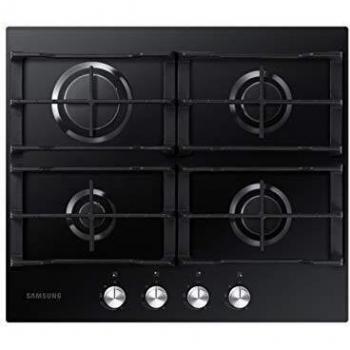 Piano de Cottura a Gas Samsung NA64H3010AK de 60 cm con 4 Quemadores y Acabado en Vidrio Negro