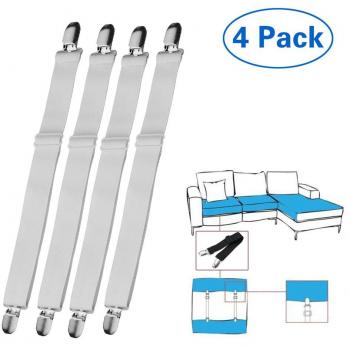Hoja de cama correas ajustables, joseche 8pcs hoja banda Fasteners correas tirantes negro ajustable cubierta de sábana bajera para cama o sofá esquina soporte Fasteners Clips Pinzas Colchón Elástico.