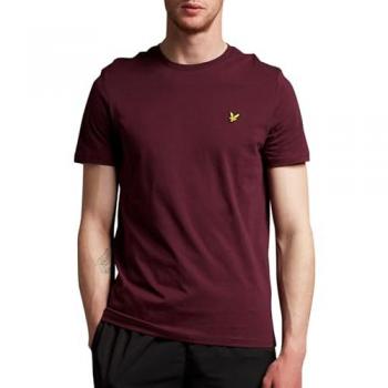 Lyle & Scott Plain Mens T-Shirt - Burgundy - Size M - Male