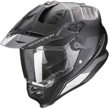 Casco de motocross ADF-9000 Air Desert Matt Black-Silver, características: diseño aerodinámico, ventilación optimizada, visera ajustable, interior acolchado desmontable y lavable, homologación de seguridad