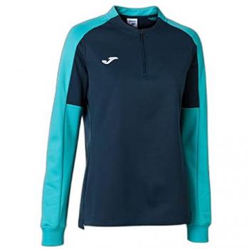 Sudadera mujer Joma Eco Championship marino turquesa flúor con media cremallera reciclada