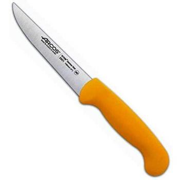 Arcos Serie 2900, Cuchillo de Verduras, Hoja de Acero Inoxidable Nitrum de 100 mm, Mango inyectado en Polipropileno Color Amarillo