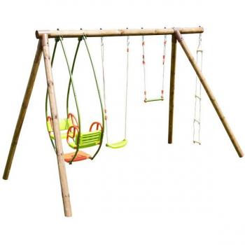 Columpio de madera JULIETTE con estructura robusta y diseño elegante
