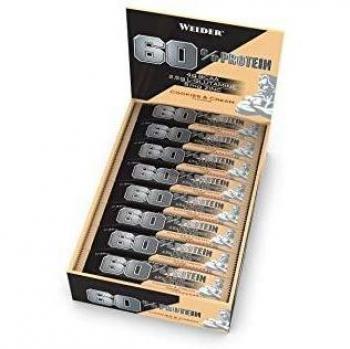 Barrita de proteína Weider 60% Cookies & Cream - 24 unidades