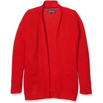 Tommy Hilfiger KG0KG02653, Cárdigan Para Niñas, Rojo