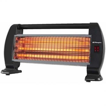 Orbegozo BP 0206 - Estufa de cuarzo, 3 niveles de potencia, sistema antivuelco, calor instantáneo, asa de transporte, 1200 W